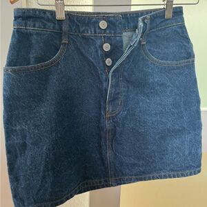 Denim Button-Up Mini Skirt